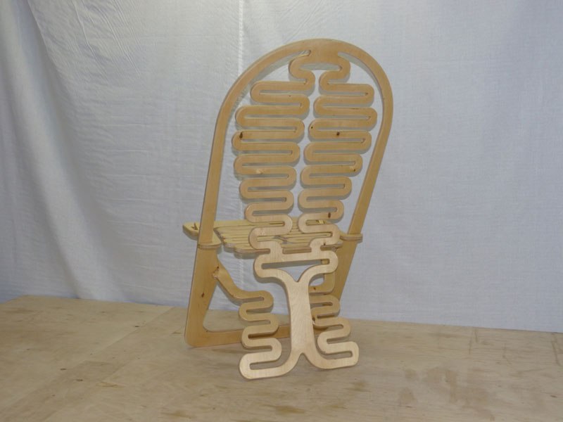 Laser Cut 3DD Puzzle Abstract Design Folding Chair Model CDR Vectors File
