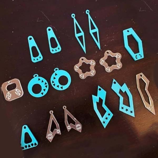 Laser Cut Acrylic Earring Design Women Jewelry Template CDR and DXF File