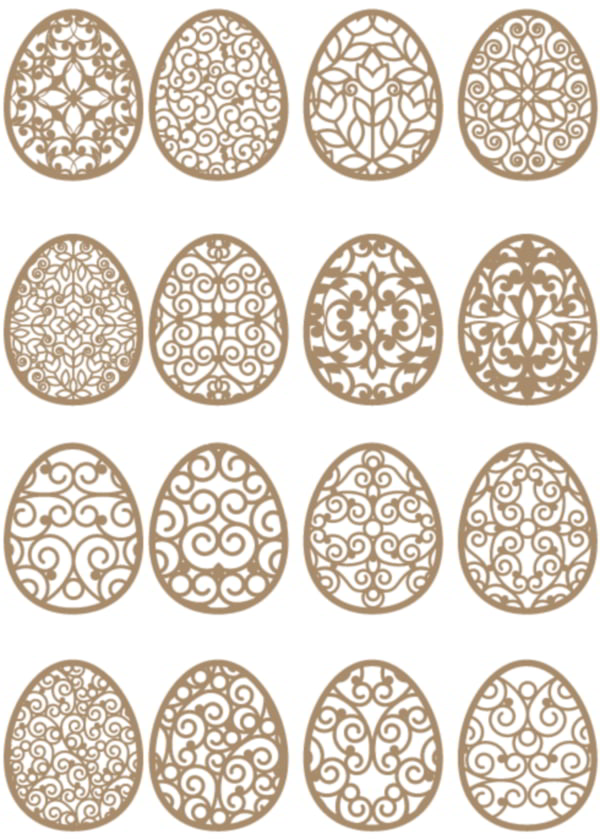 Laser Cut and Engraving Decorative Easter Egg Template Ai and CDR Vector File