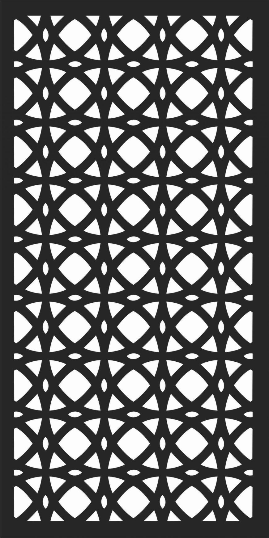 Laser Cut Antique Grill Screen Panel DXF File