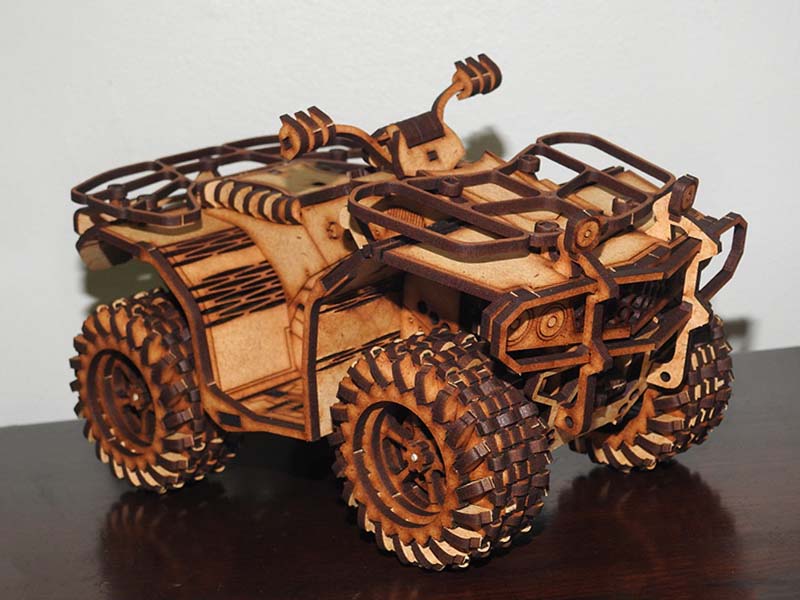 Laser Cut ATV Quad Bike 3D Vehicle Model Vector File