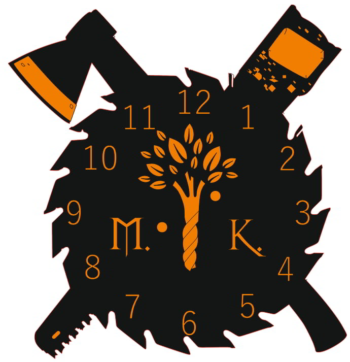 Laser Cut Ax and Saw Wall Clock CDR File