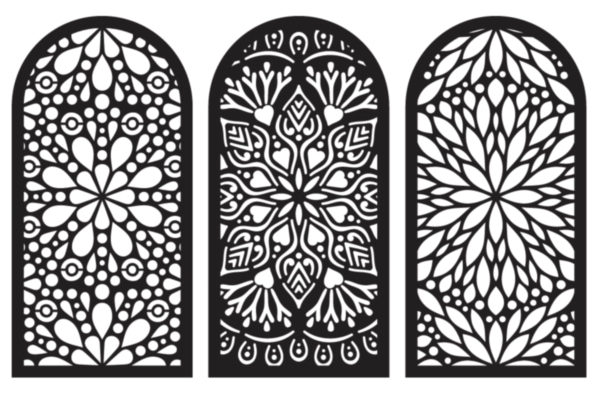 Laser Cut Background Grill Panels Jali Pattern Door Design CDR and SVG File