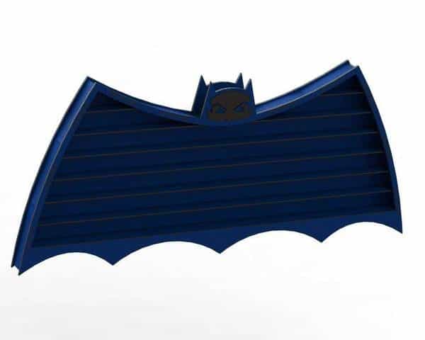 Laser Cut Bat Shape Wooden Wall Shelf Vector File