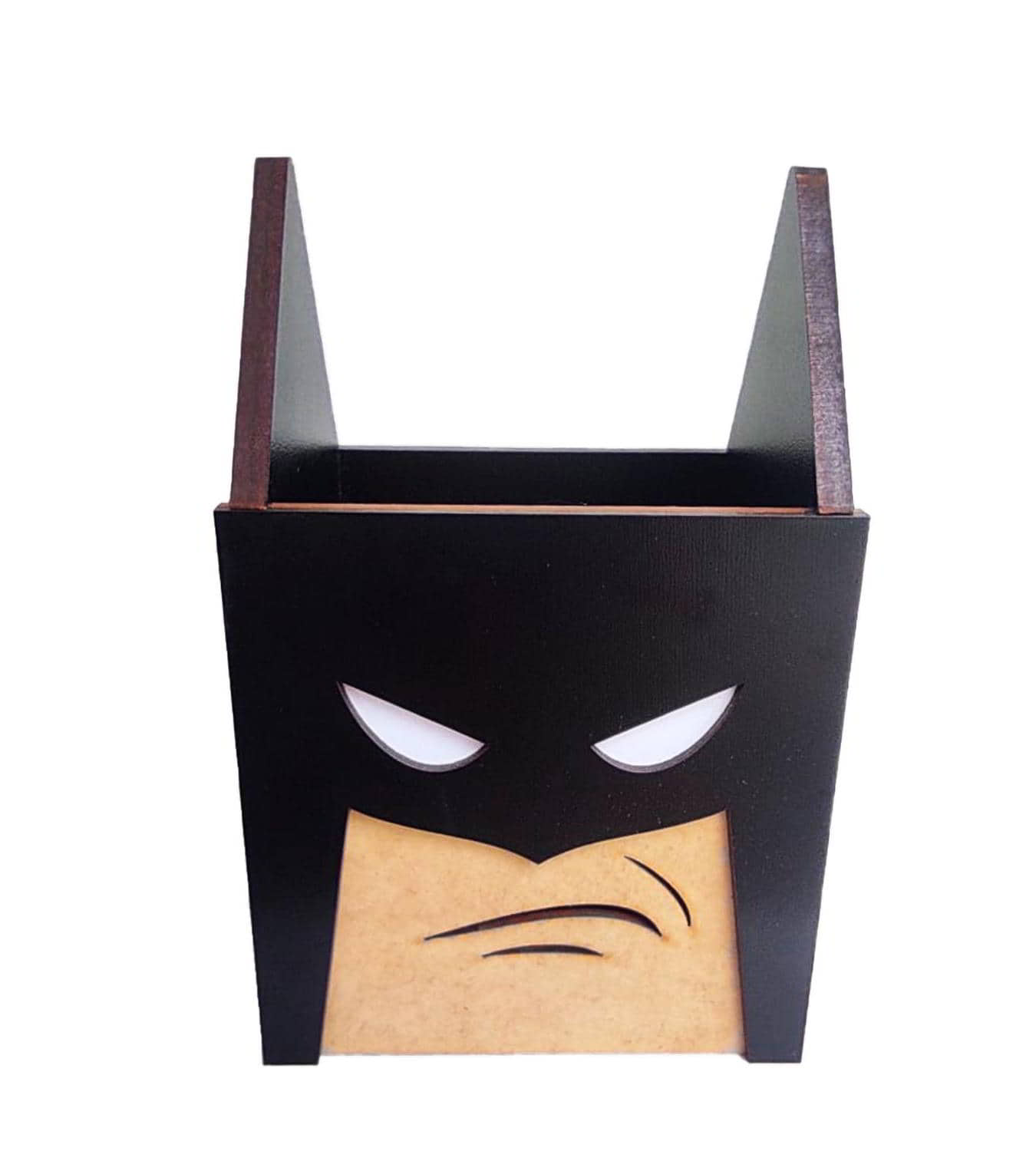 Laser Cut Batman Pen Holder Superhero Gift Desk Organizer DXF File