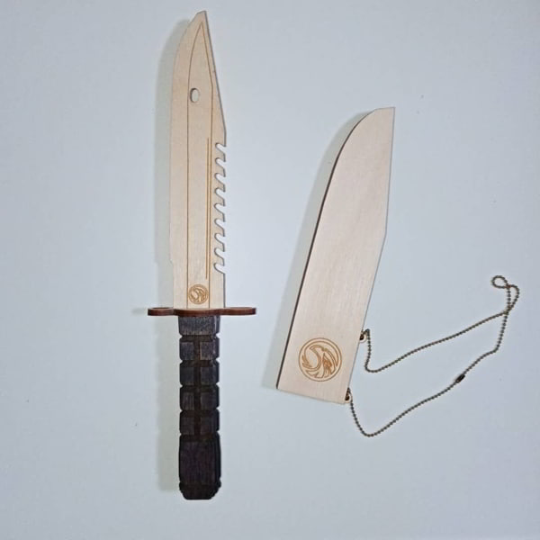 Laser Cut Bayonet Wooden Knife Toy Model CDR File