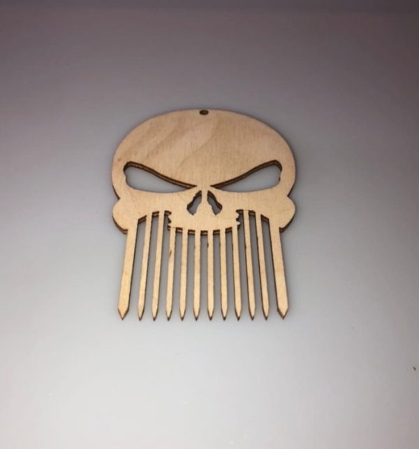Laser Cut Beard Skull Comb Free Vector Download