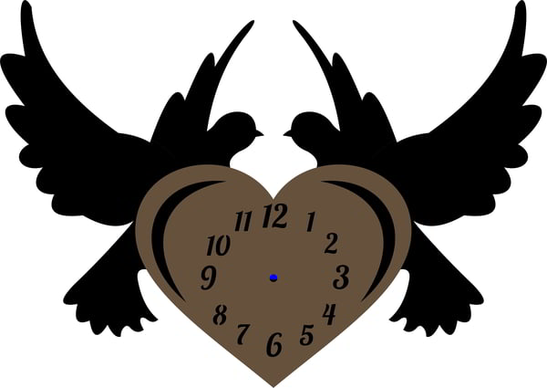 Laser Cut Bird Flying Wall Clock CDR and DXF File