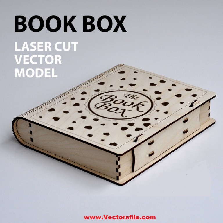 Laser Cut Book Box Vector Free PDF File