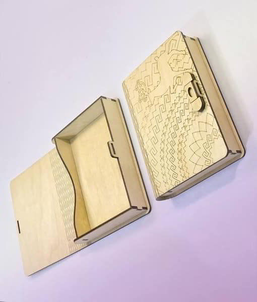 Laser Cut Book Wooden Box with Laser Engraving Design CDR File