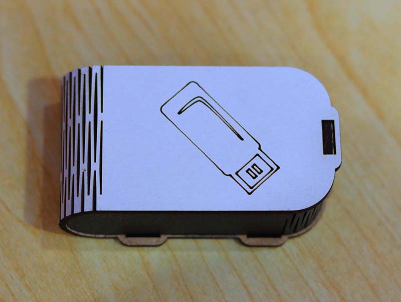 Laser Cut Box Wooden USB Case Laser Cuttin Flash Drive Box 3mm Free Vector