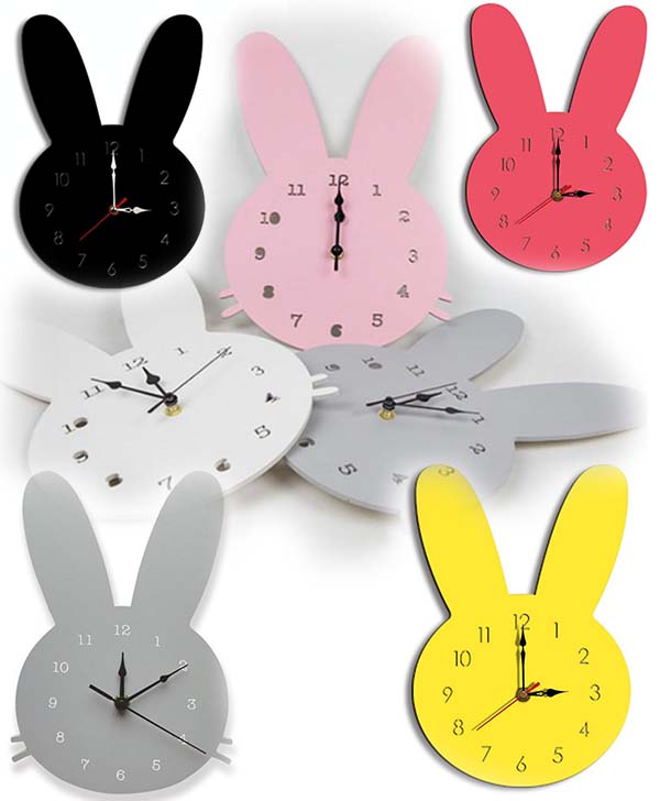Laser Cut Bunny Wall Clock Bunny Face Clock for Wall Decor Vector File