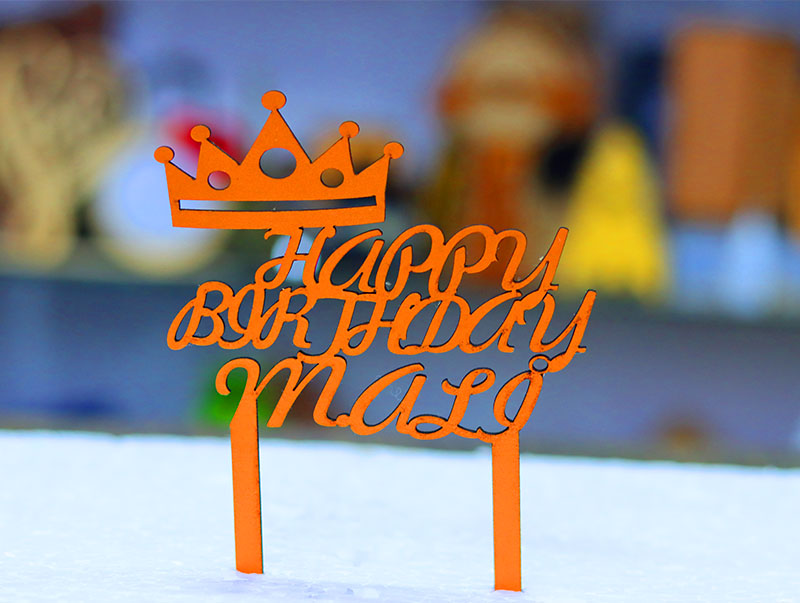 Laser Cut Cake Topper Template Happy Birthday Cake Topper Vector File