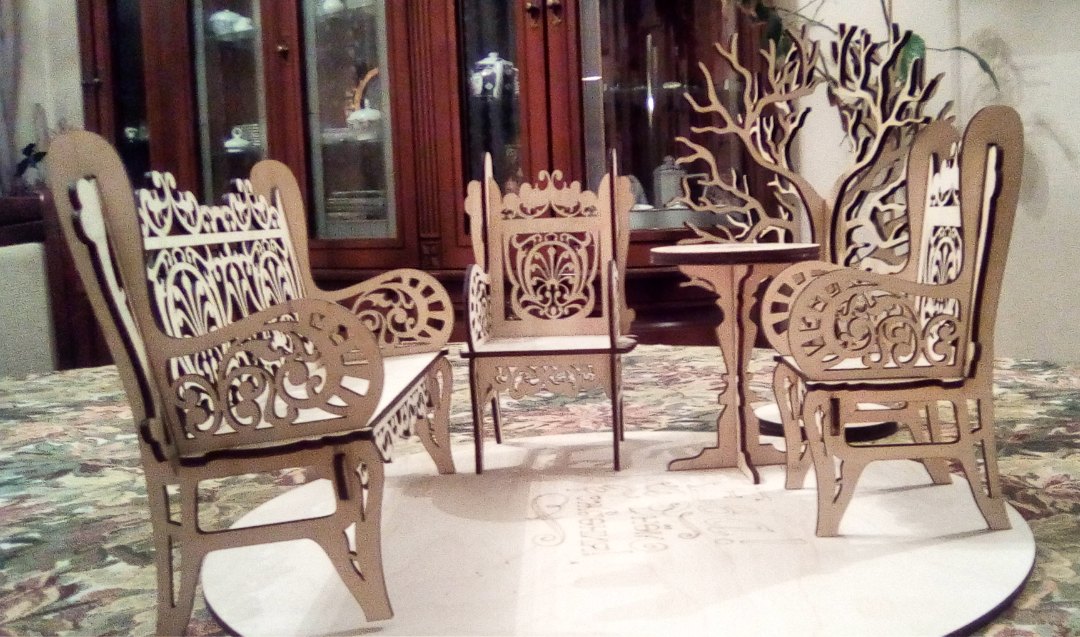 Laser Cut Chair Bench Sofa 3mm Free CDR Vectors File