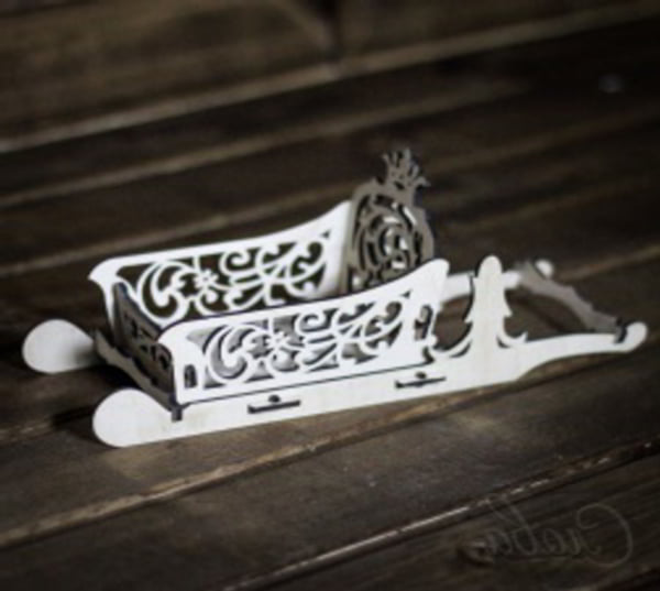 Laser Cut Christmas Sleigh Drawing Christmas Decoration CDR and DXF File for Laser Cutting