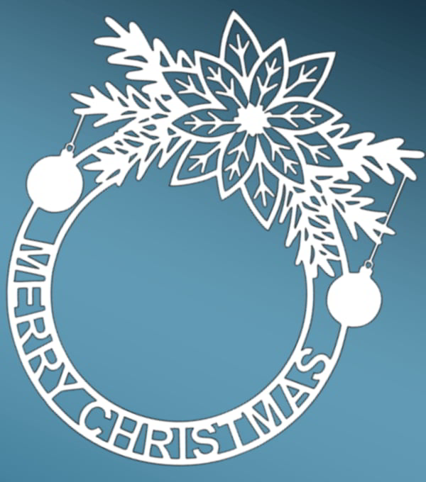 Laser Cut Christmas Wreaths Decoration CDR Vector File