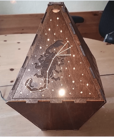Laser Cut Constellation Table Lamp 3mm Birch Plywood DXF File