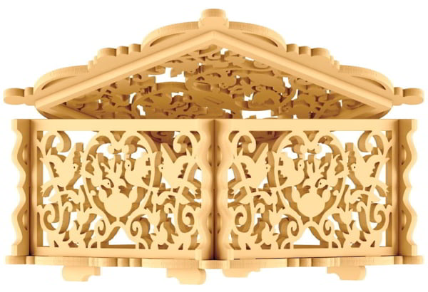 Laser Cut Decorative 3D Pattern Storage Box Design CDR File