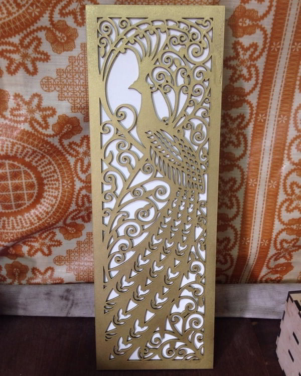 Laser Cut Decorative Peacock Wall Panel Privacy Screen Template CDR File
