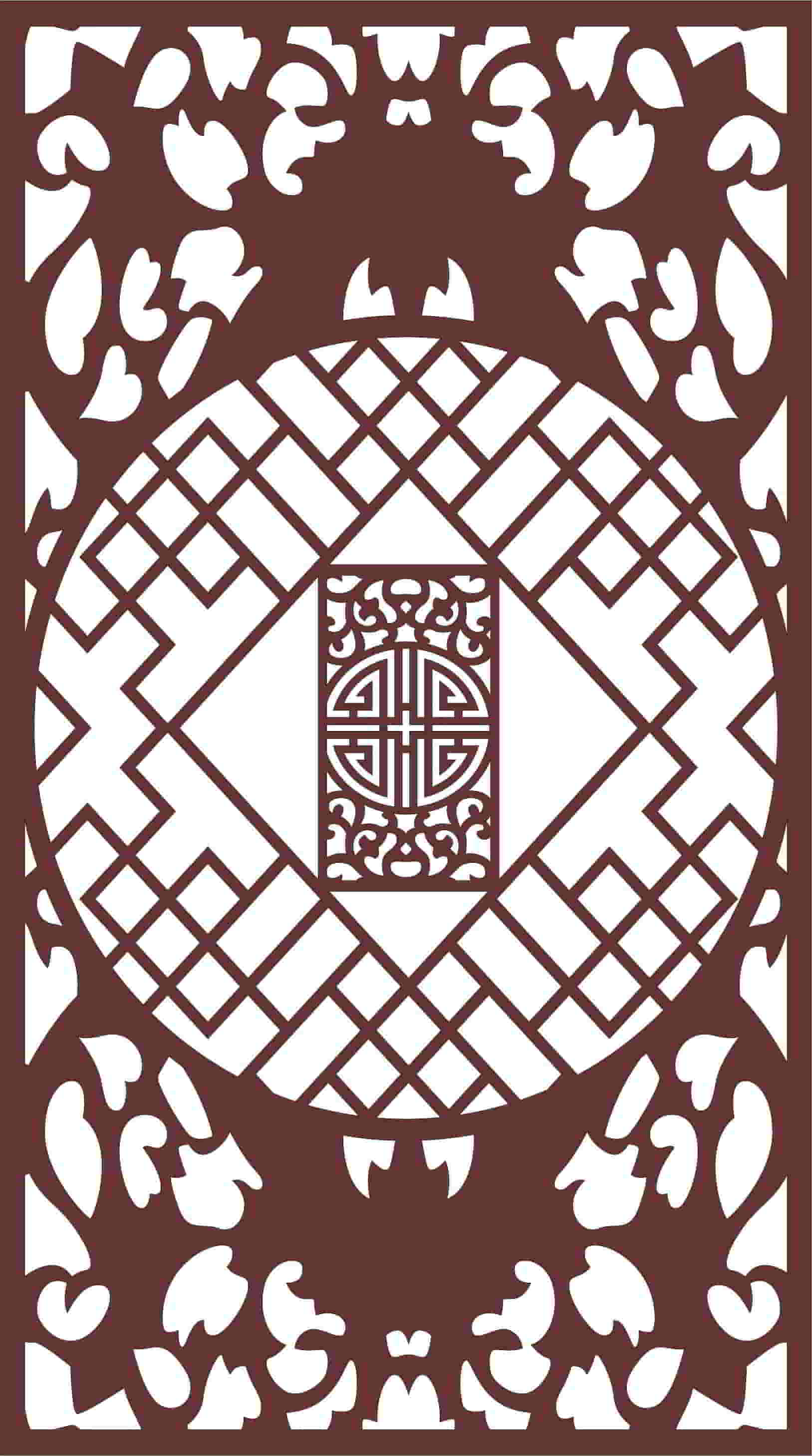Laser Cut Decorative Privacy Partition Indoor Panels Screen Room Divider Pattern Free DXF File