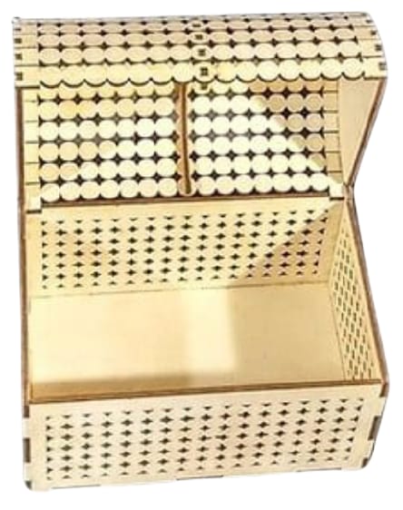 Laser Cut Decorative Treasure Chest Jewelry Box, Wooden Storage Box Vector File