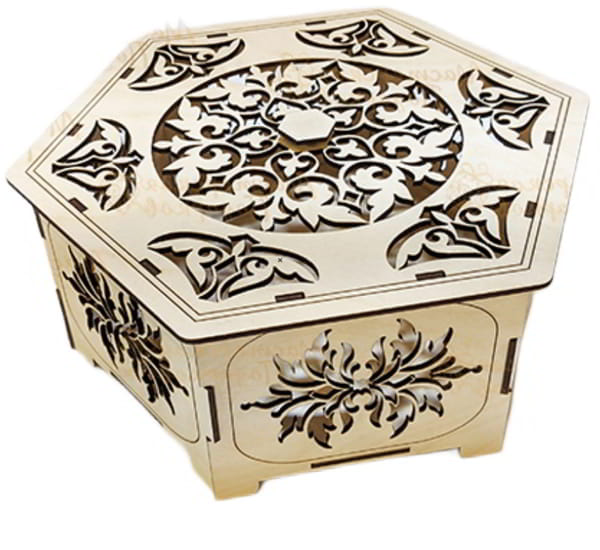 Laser Cut Decorative Wood Gift Box CDR File