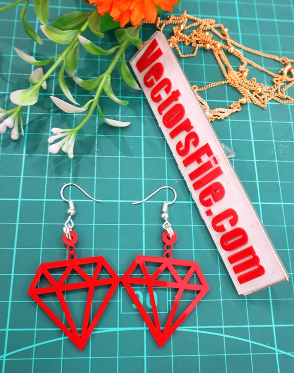 Laser Cut Dimond Acrylic Earring Design Acrylic Jewelry Template DXF and CDR File
