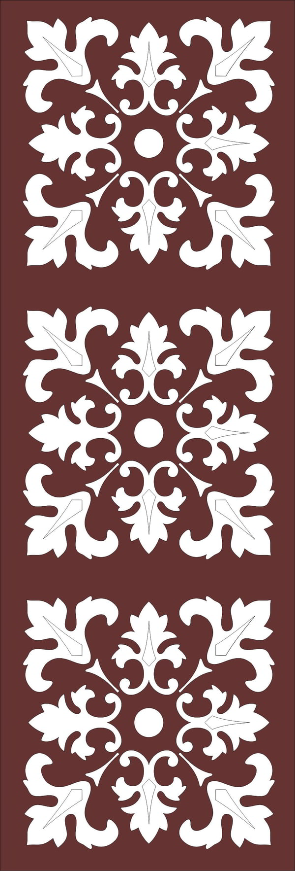 Laser Cut Divider Seamless Floral Grill Pattern DXF File