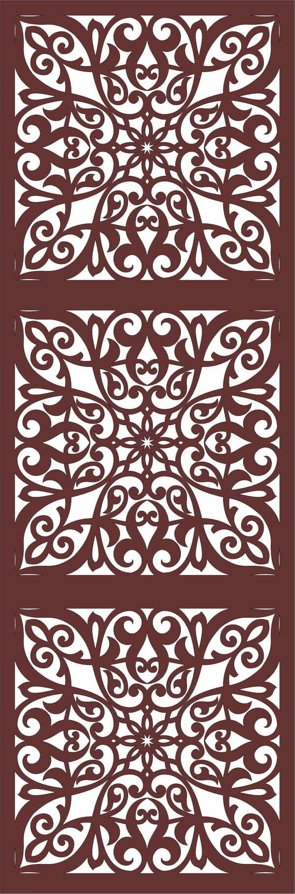 Laser Cut Drawing Room Grill Separator Seamless Panel DXF File