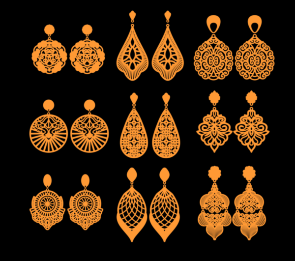 Laser Cut Earrings Design Women Jewelry Template CDR and DXF File