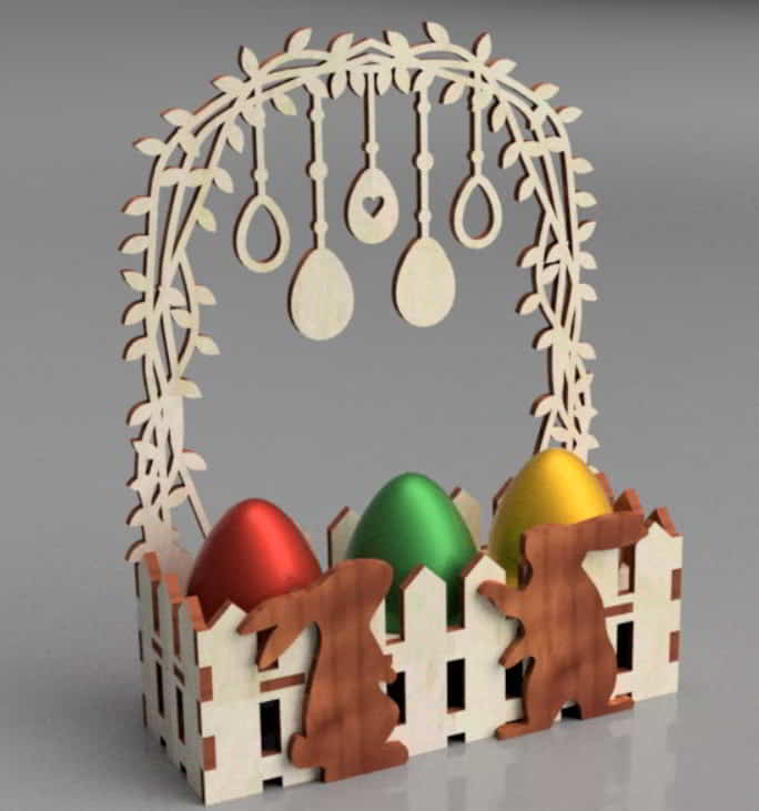 Laser Cut Easter Bunny Box Template CDR File