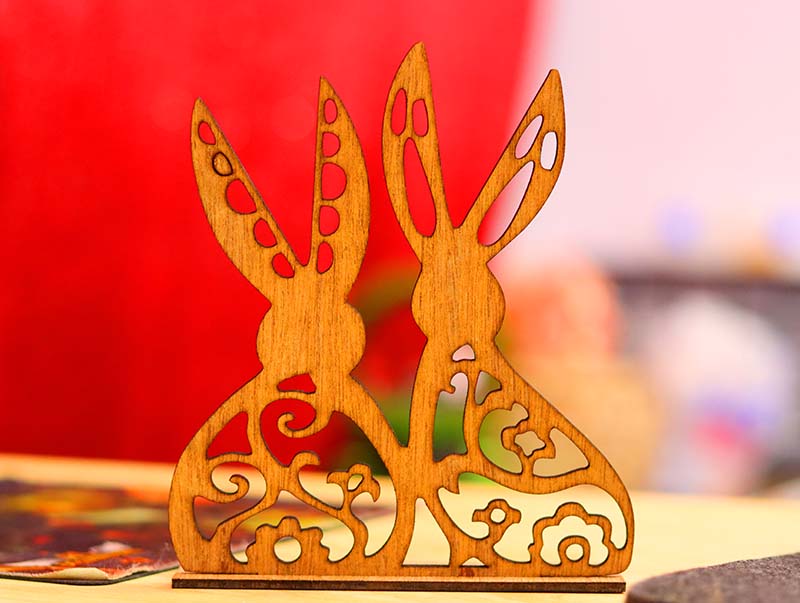 Laser Cut Easter Bunny Decoration Stand Easter Decor 3mm Vector File