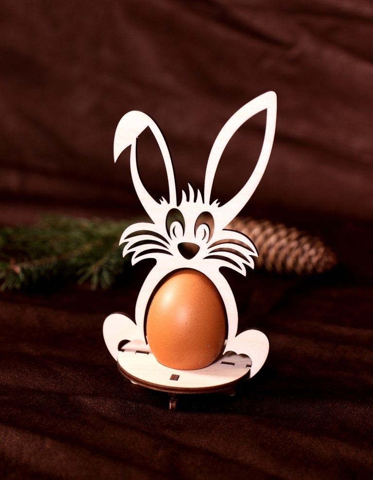 Laser Cut Easter Eggs Rabbit Stand Free CDR Vectors File