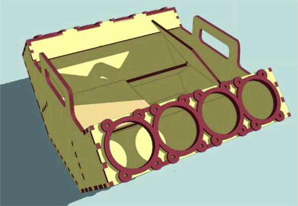 Laser Cut Engine Motor Box Vector File