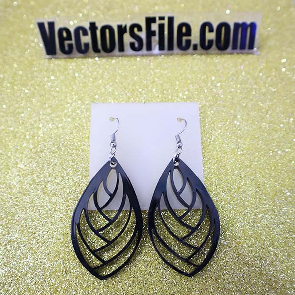 Laser Cut Fancy Earring Design Ladies Jewelry Earring Pattern Template Vector File