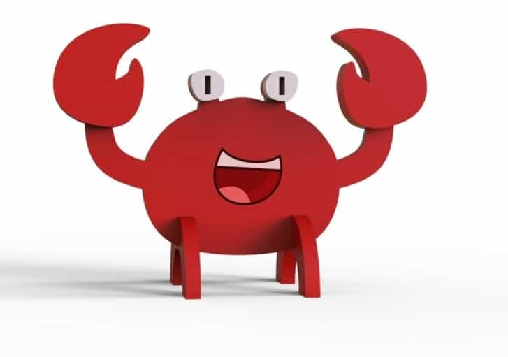 Laser Cut Figurine of a Crab Vector File
