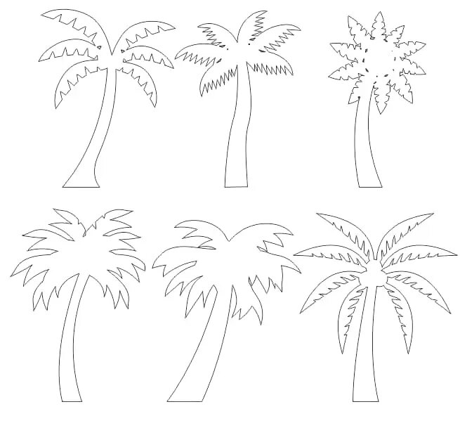 Laser Cut Files Palm Tree Art Collection Free Free Design DXF Vectors File