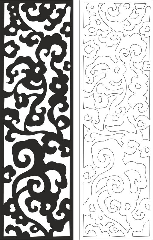 Laser Cut Floral Seamless Pattern Design Free Vector DXF File