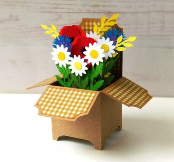 Laser Cut Flower Box for Decoration Flower Vase CDR File