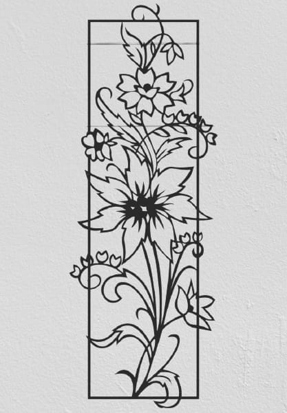 Laser Cut Flower Wall Decor, Wall Decorative Panel Vector File