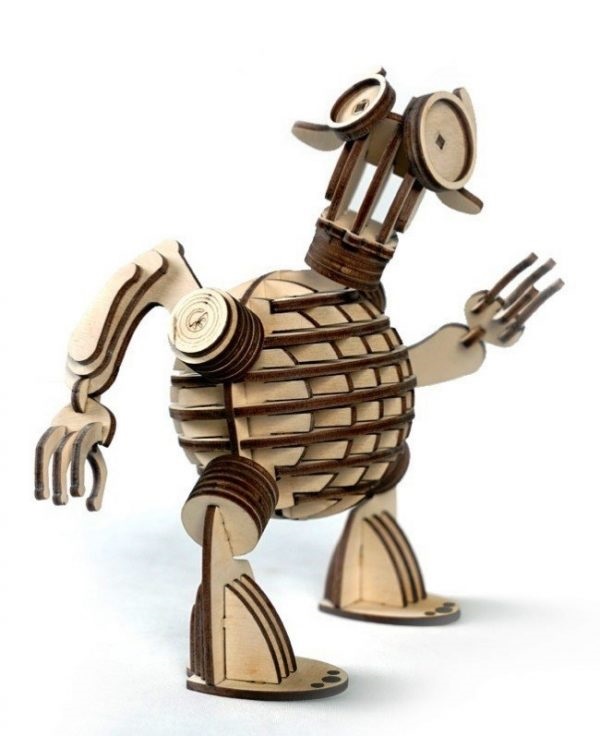 Laser Cut Funny 3D Wooden Robot Model CDR File
