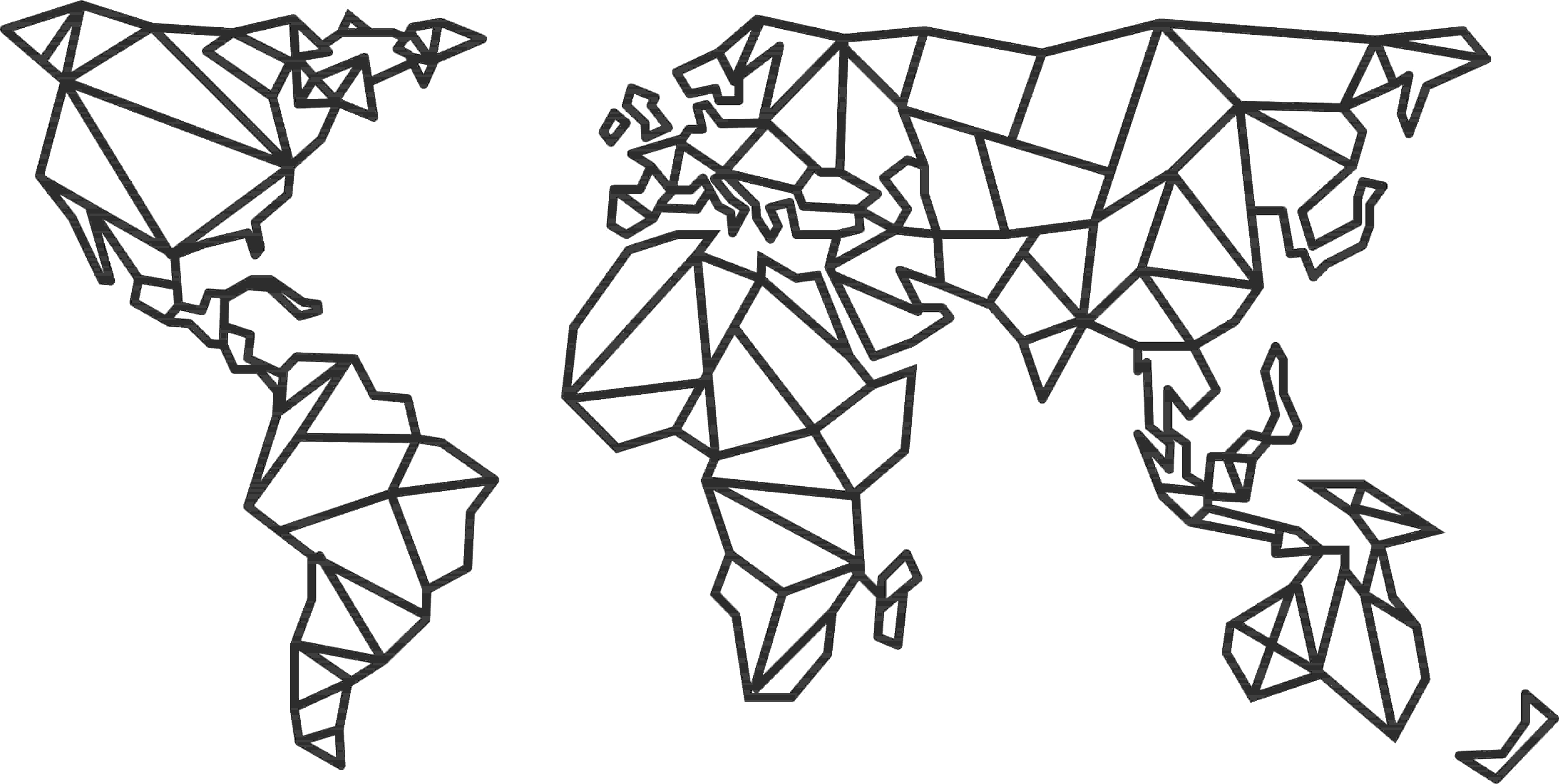 Laser Cut Geometric World Map Cdr Dxf And  