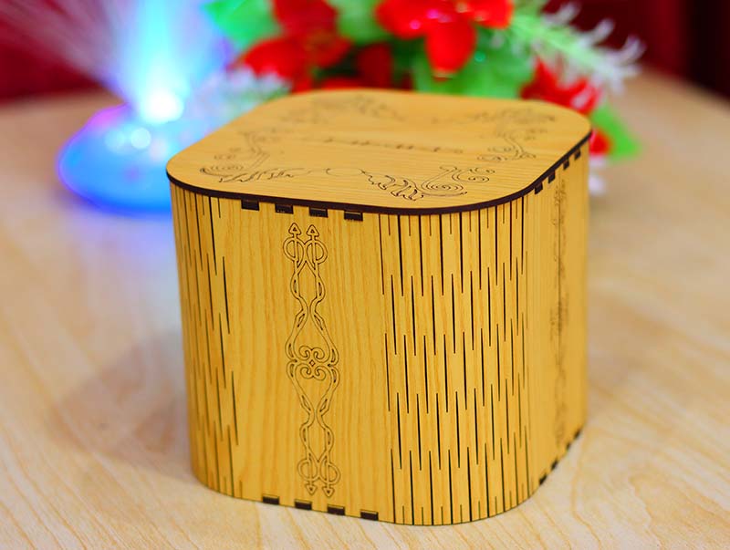 Laser Cut Gift Box Template Wood Jewelry Box 3mm Vector File | Vectors File