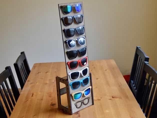 Laser Cut Glasses Stand, Wooden Sunglasses Stand Free Vector File