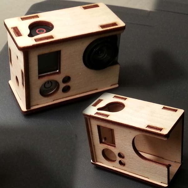 Laser Cut GoPro Hero 3 Wooden Box Camera Case CDR and DXF File