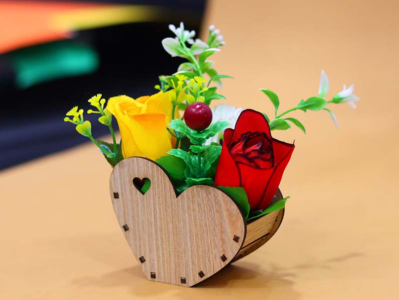 Laser Cut Heart Basket Flower Basket Flower Pot 3mm Vector File
