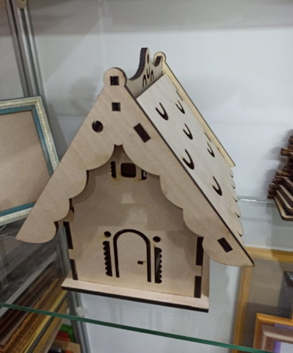 Laser Cut House Shaped Tealight Candle Holder CDR File