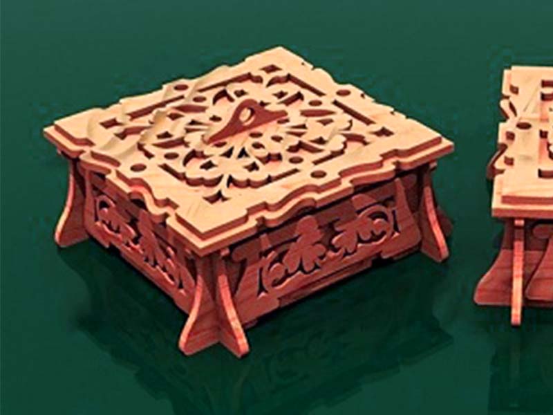 Laser Cut Jewelry Box with Lid Gift Box Template Vector File | Vectors File