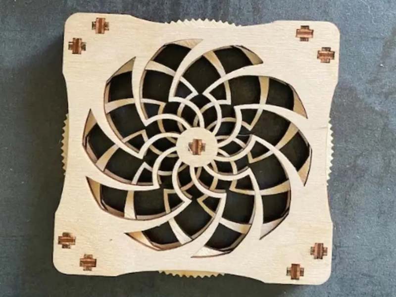 Laser Cut Kinetic Coasters Template Mechanical Coaster Vectors File