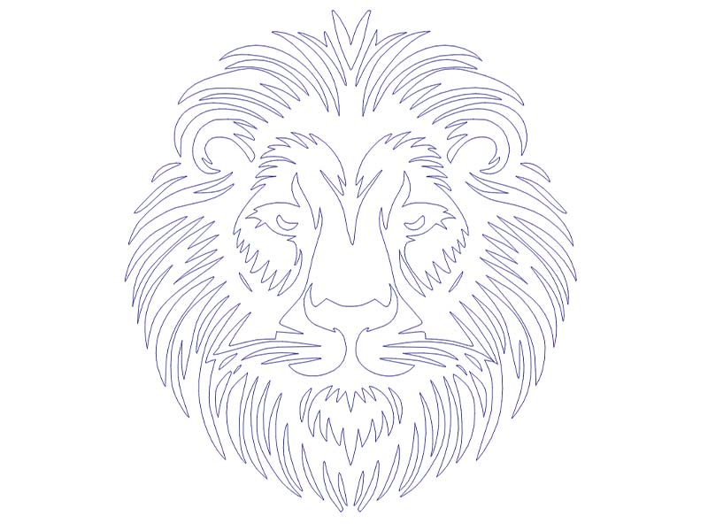 Laser Cut Lion Face Cutout Drawing Animal Face Vector File